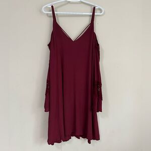 Astr The Label Burgundy Cocktail Dress Angel Sleeves